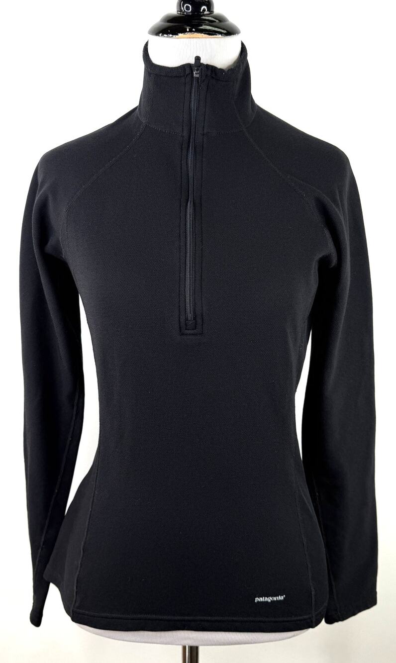 Patagonia Women's Black Half Zip Baselayer Shirt Size Small